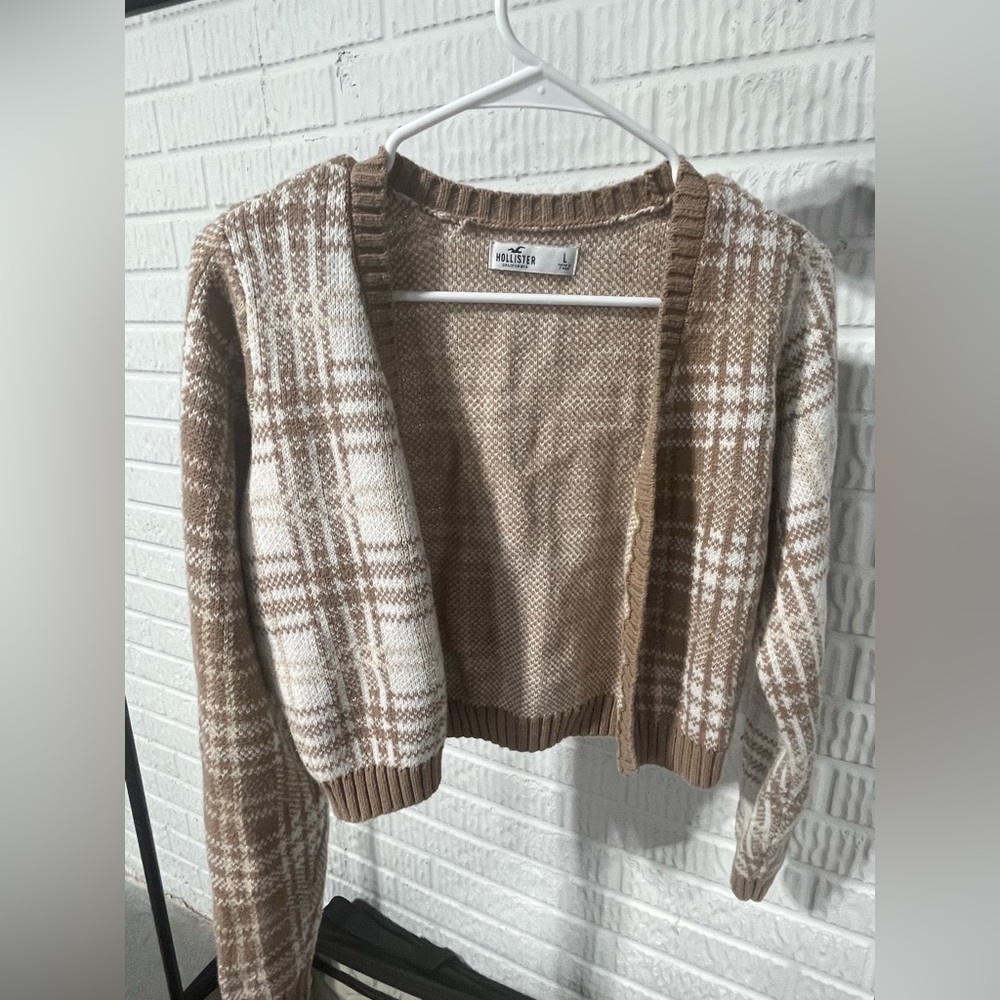 Hollister Plaid Button-Up Sweater